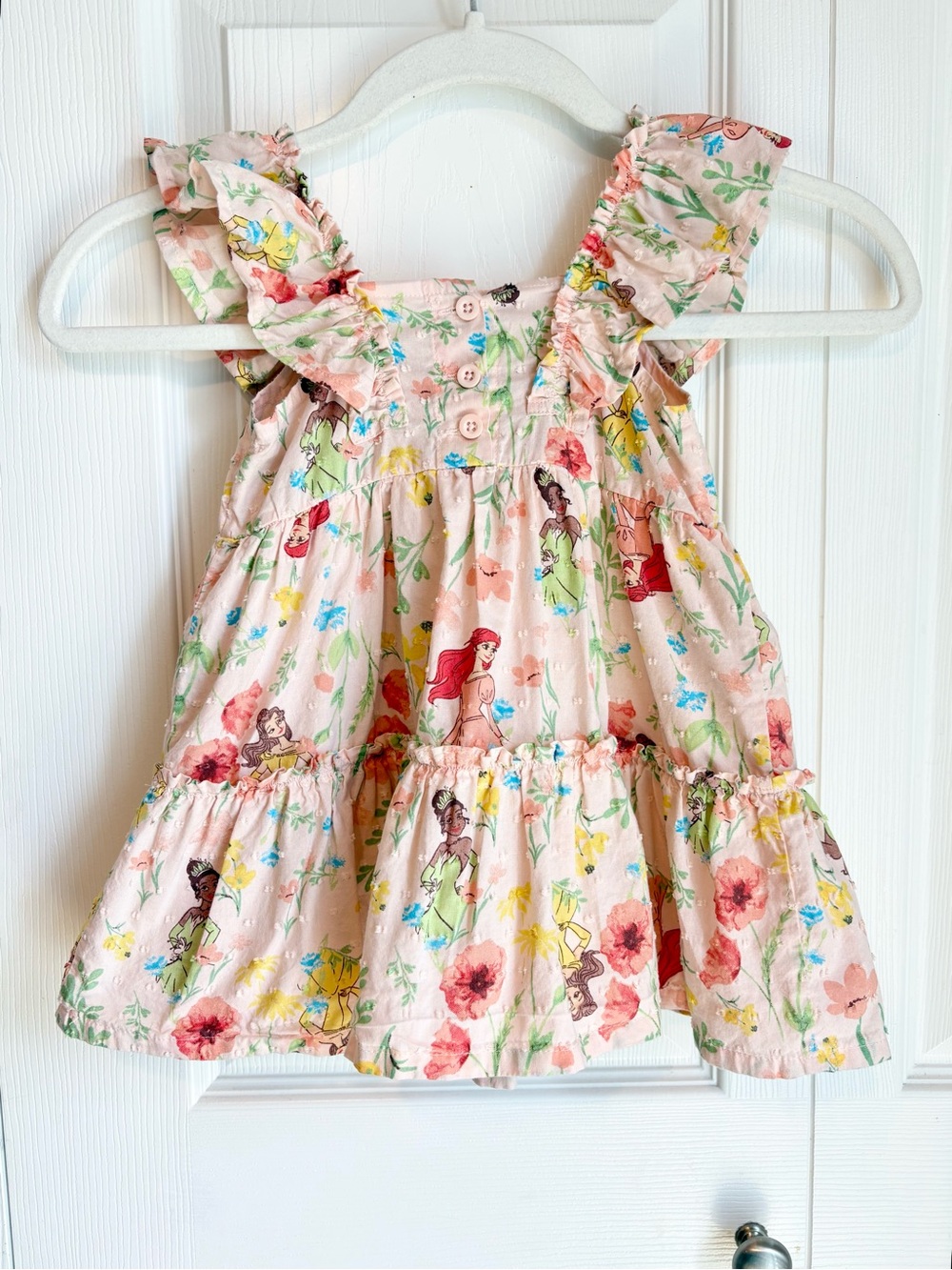 Disney Princess Toddler Girl Ruffle Dress 100% Cotton  Summer Cute EUC  Size 2T